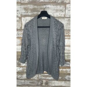 Pink Republic womens gray knit kimono cardigan M